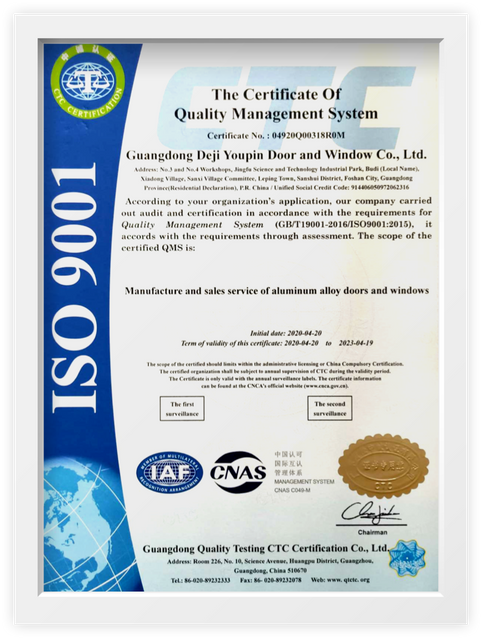 Certificado de certificación ISO9001 Certificación del Sistema Internacional de Gestión de Calidad